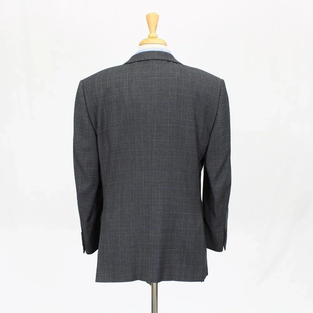Joseph Abboud 43R Gray Check 2-Button Sport Coat Blazer Jacket V599
